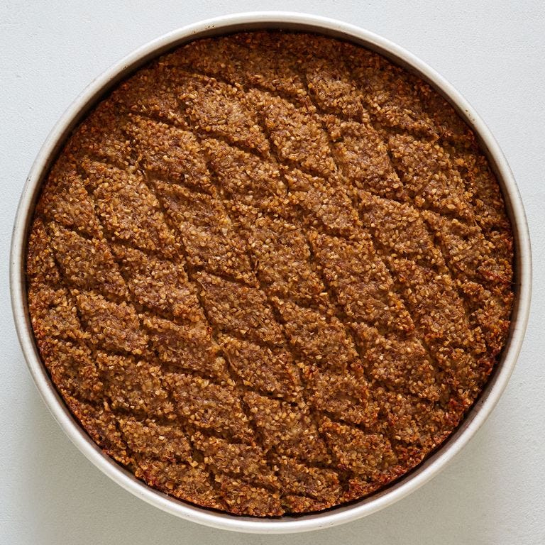 kibbeh saniye in a baking pan