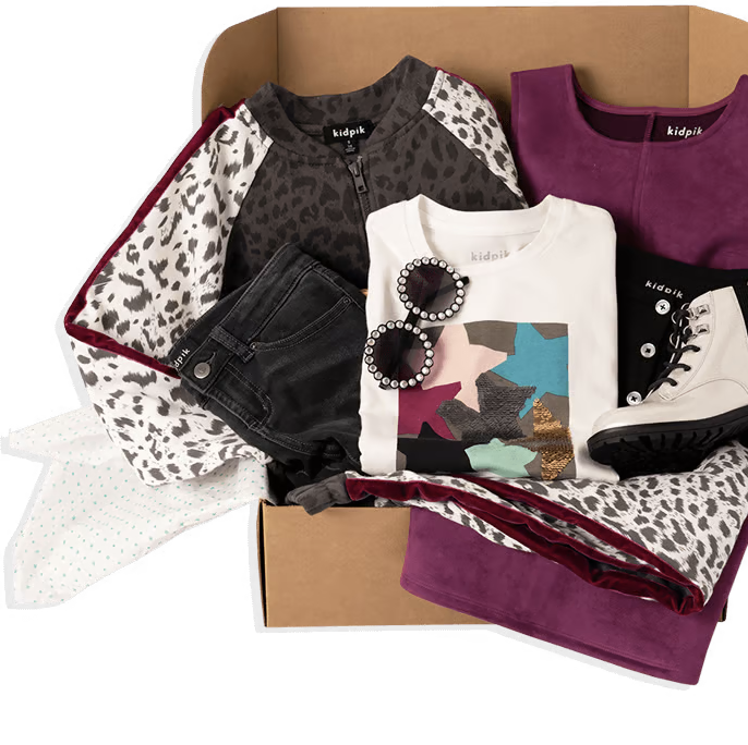 kidpik best subscription boxes for teens, open box of clothes for kids