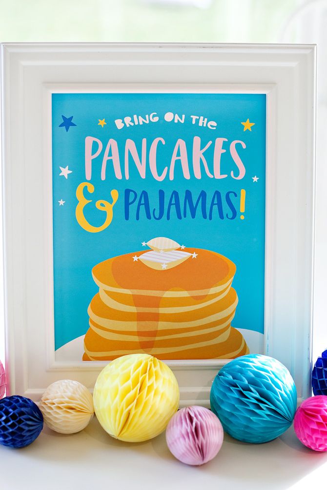 kids birthday party themes pancakes and pajamas