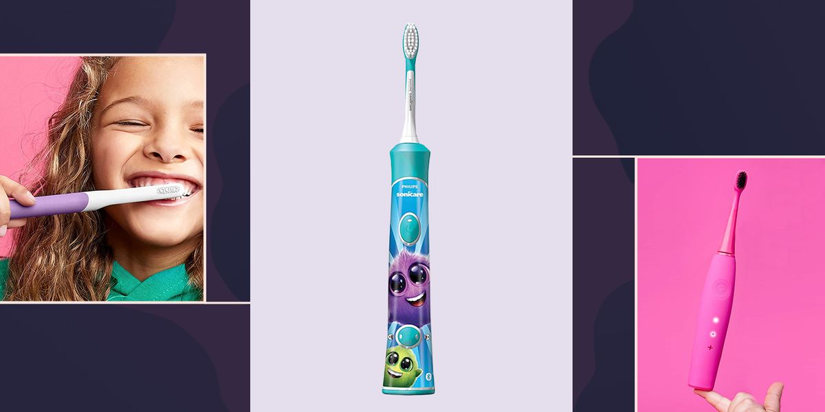 kids using electric toothbrush