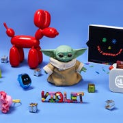 This is an image squeakee, baby yoda, litebrite, yoto, polly pocket, cutetito, custom crayons, wowee water bottle, lovevery blocks, tobi smartwatch