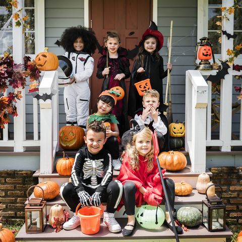little children in halloween costumes