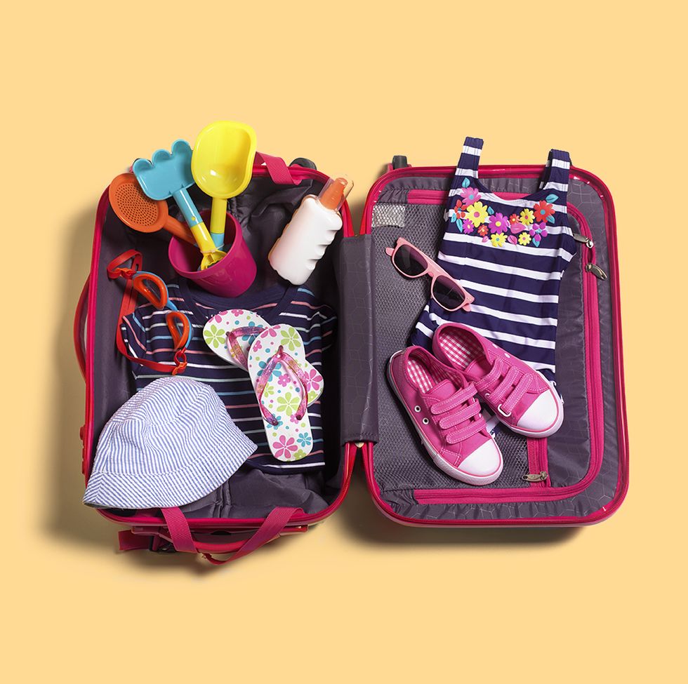close up of a child's suitcase for going on holiday