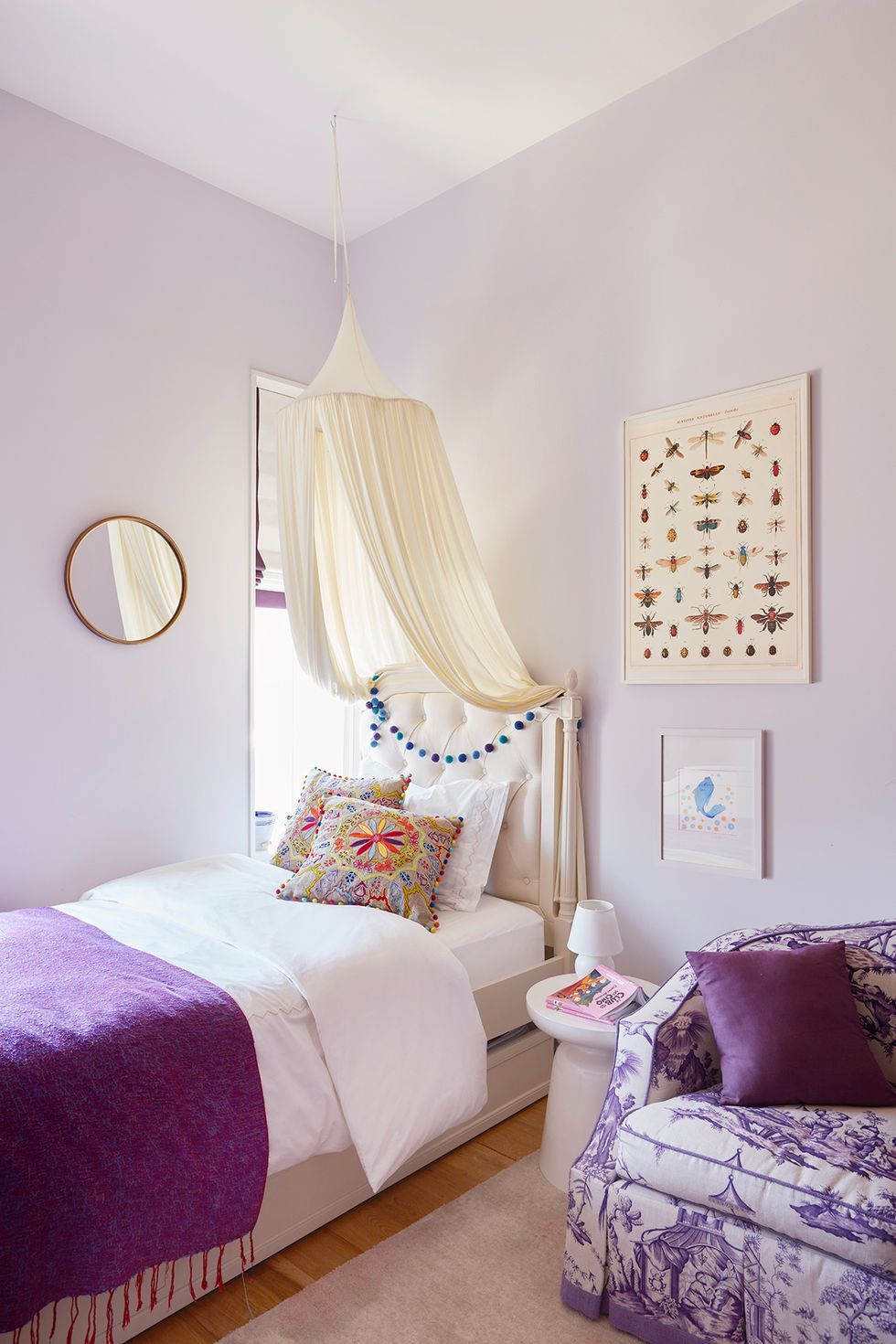 purple and lavender bedroom
