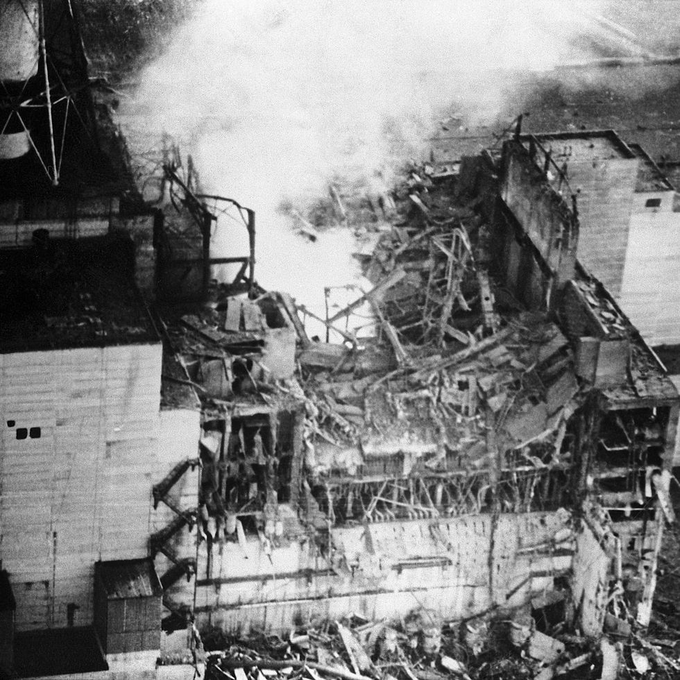 Kiev region, ukrainian ssr, ussr, the chernobyl reactor after the explosion, april 26, 1986.