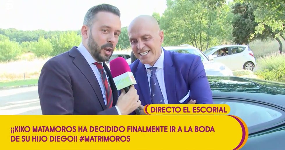 Kiko Matamoros ha sorprendido a todos asistiendo finalmente a la boda de su hijo Diego Matamoros con Estela Grande.