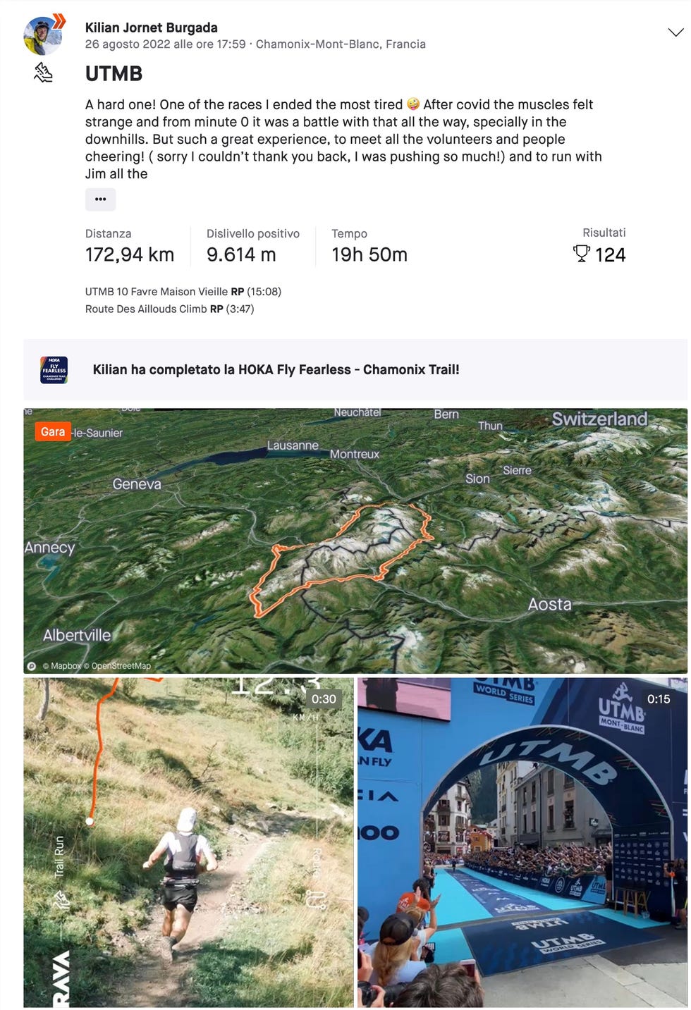 kilian jornet, strava, traiul running, ultra trail, utmb, monte bianco