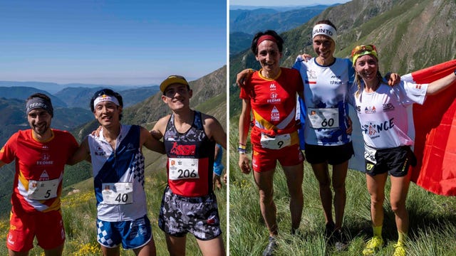 los podios de kilómetro vertical en categoría masculina y femenina