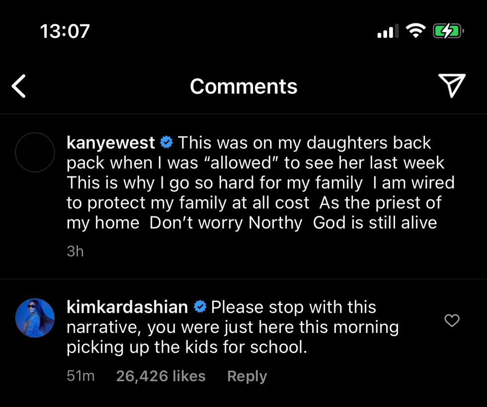 kim kardashian's comment to kanye west
