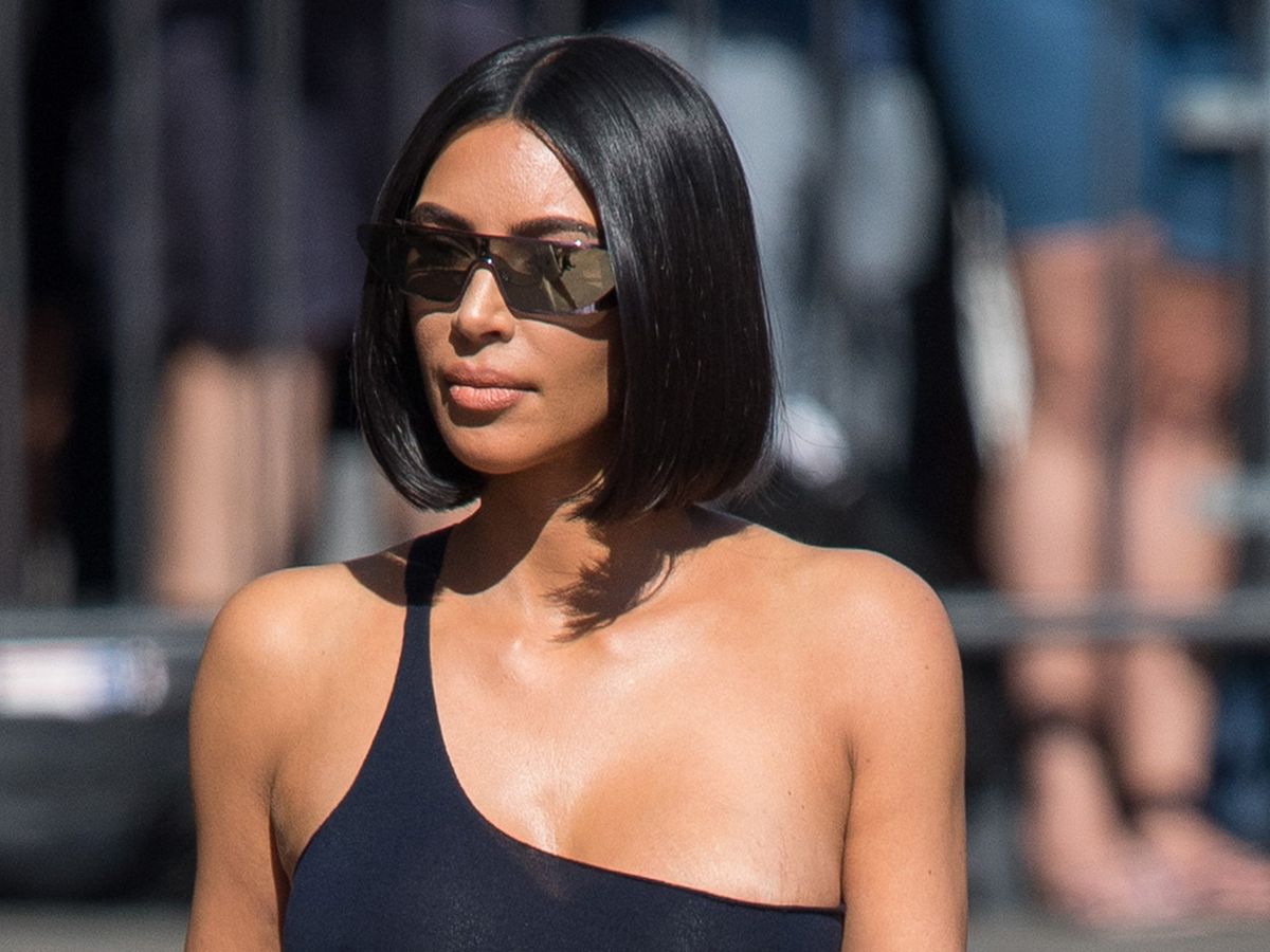 Kim Kardashian's pin thin waist drowns in her SKIMS panties for