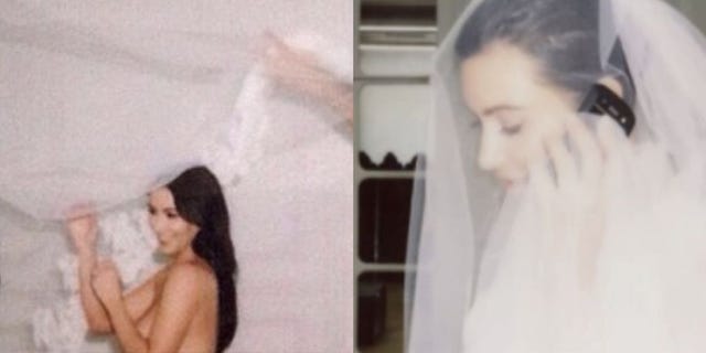 Kim Kardashian Posts Throwback Wedding Dress Photos from 2014