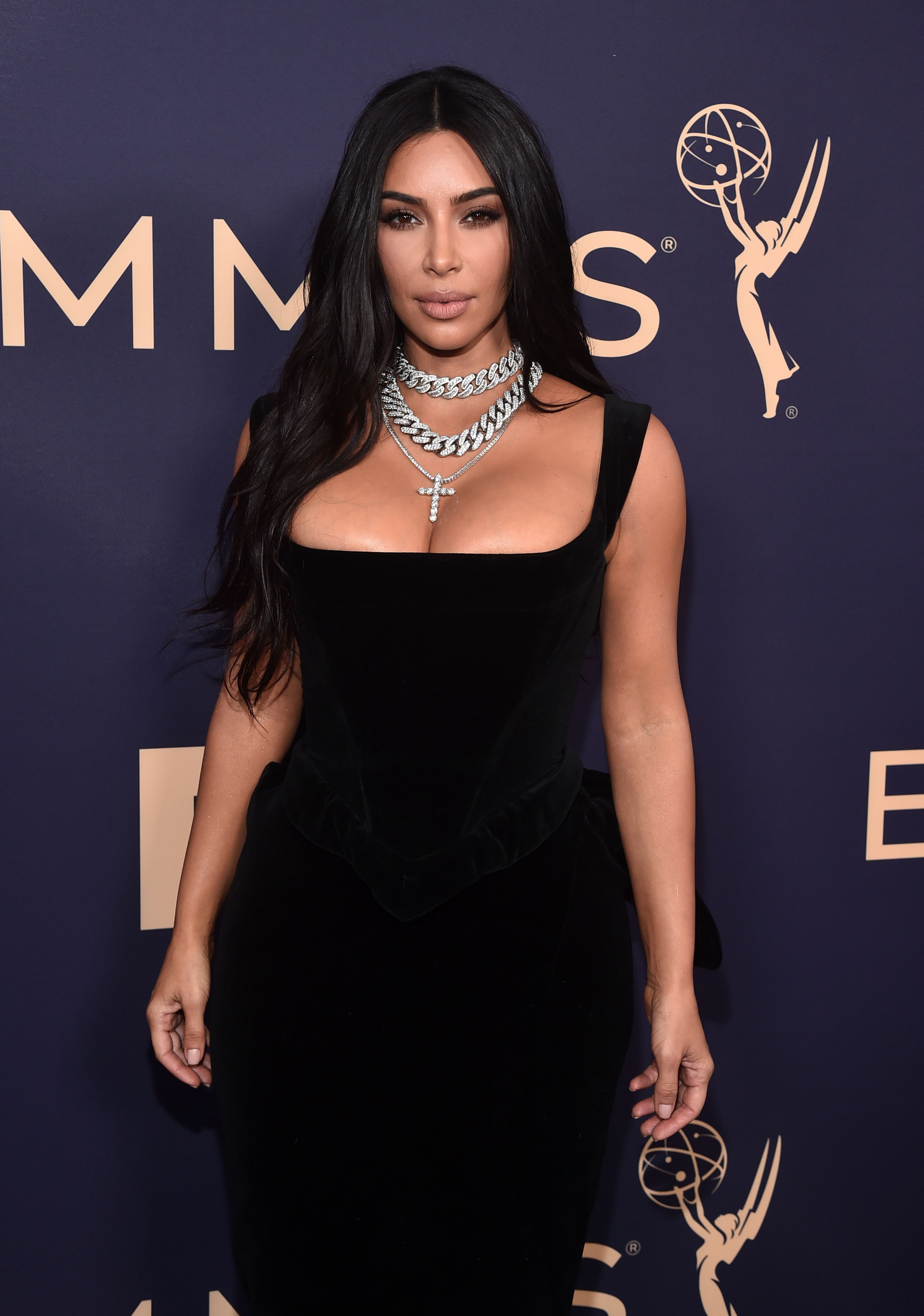 Kim Kardashian's Balenciaga fitted black dress - Red Carpet Fashion Awards