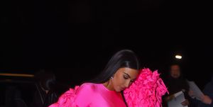 new york, new york   october 10 kim kardashian seen at  the snl after party on october 10, 2021 in new york city photo by robert kamaugc images