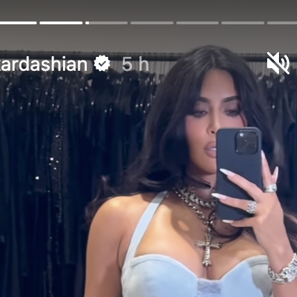 Kim Kardashian Rocked a Suede Bustier for Khloé Kardashian's 
