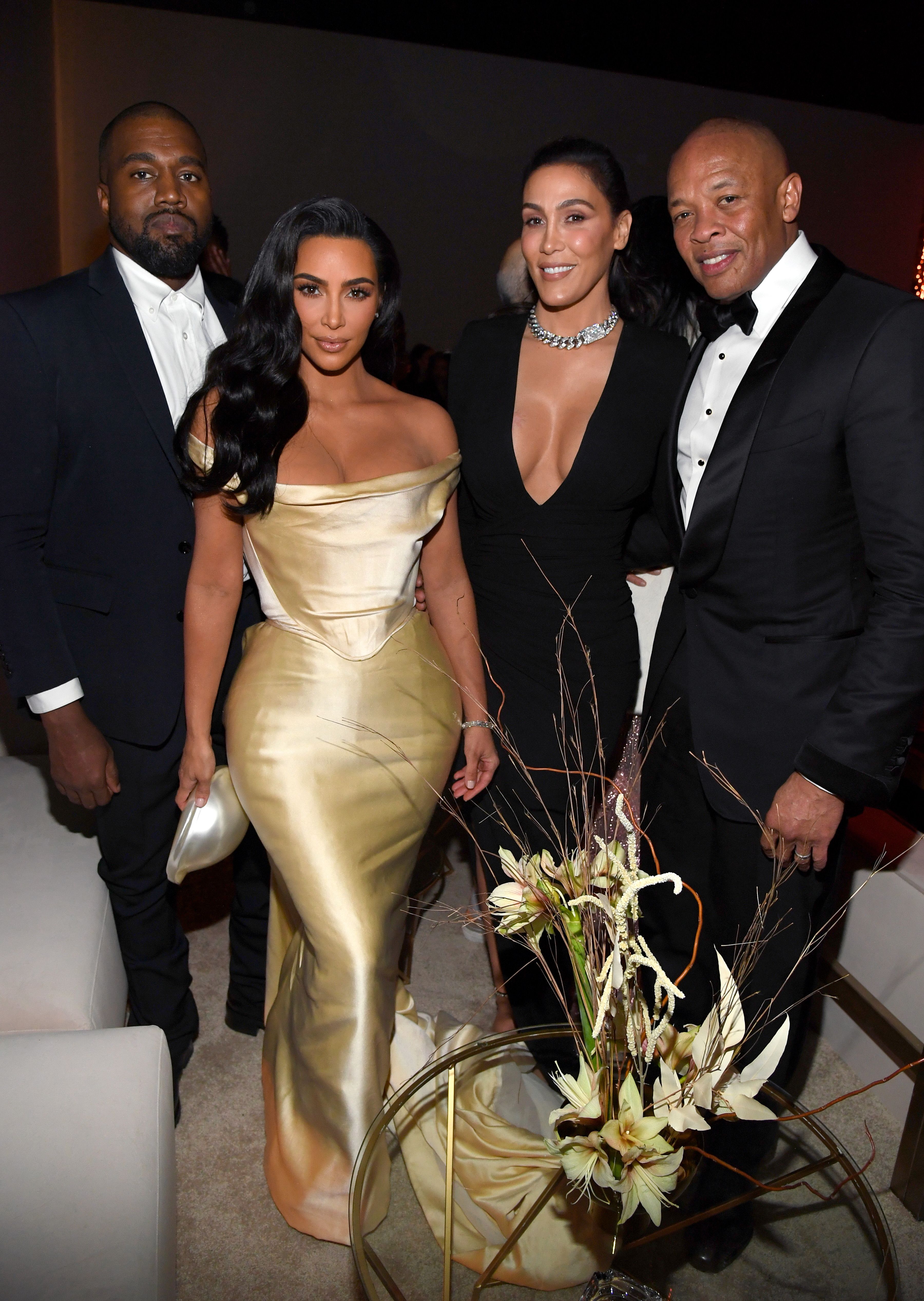 Kim Kardashian wears a wedding dress for Diddy's 50th birthday