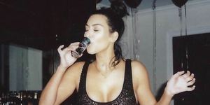 kim kardashian drinking instagram