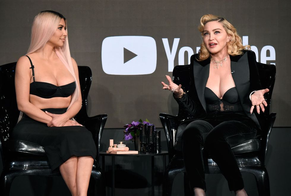 Kim Kardashian Madonna black bra