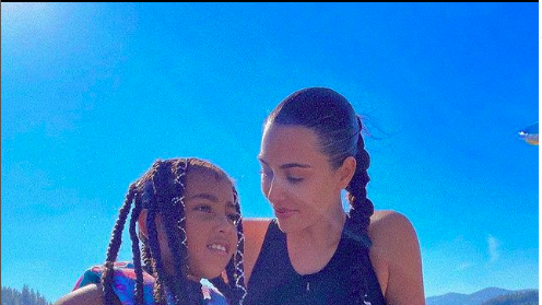 Kim Kardashian and North West Rock Matching Nose Ring Chains: Photo