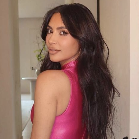 Kim Kardashian's Bubblegum Pink Stiletto Boots Are So Tall They *Literally* Hit Her Hips