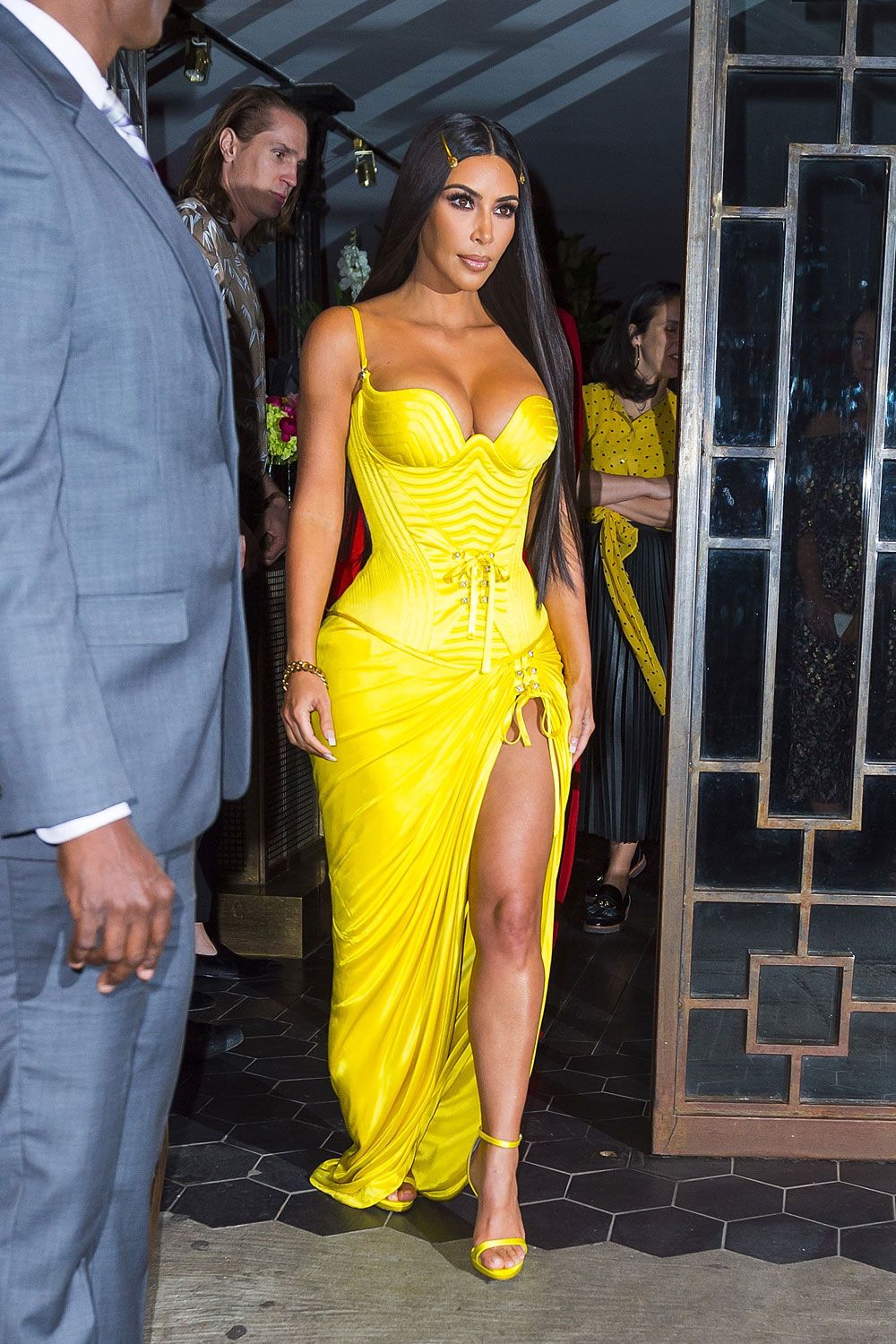 Kim Kardashian Recreates 1995 Versace Sexy Yellow Dress