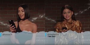 Kim Kardashian and Zendaya reading mean tweets