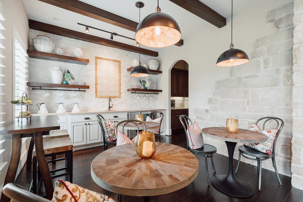 european style coffee bar with bistro tables