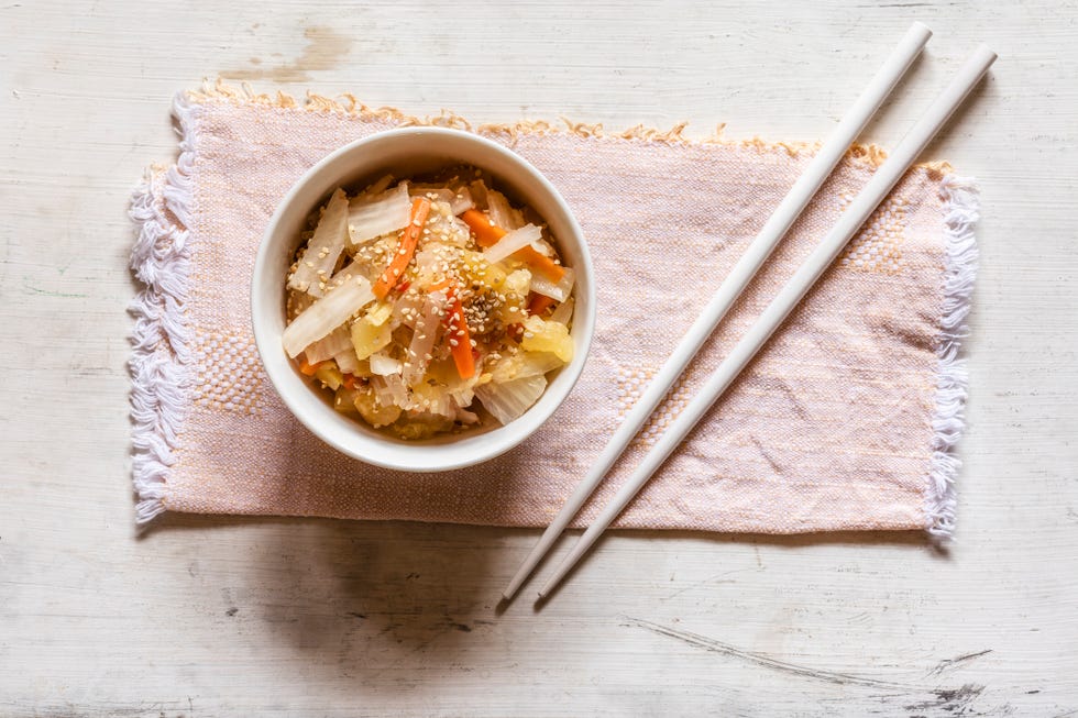 Kimchi, fermented Korean side dish made of vegetables