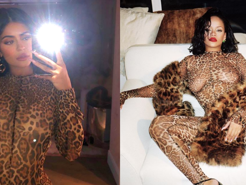 Kylie Jenner: Printed Catsuit, Mini Bag