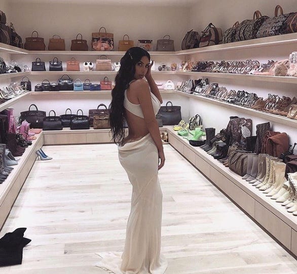 Kim Kardashian's handbag wardrobe is truly a sight to behold