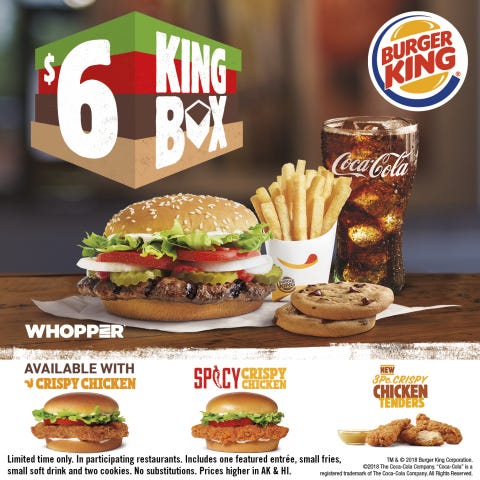 Burger King Launched A Complete Meal Box For Just $6 - Burger King ...