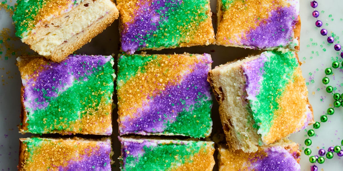 Best King Cake Cheesecake Bars Recipe - How To Make King Cake ...