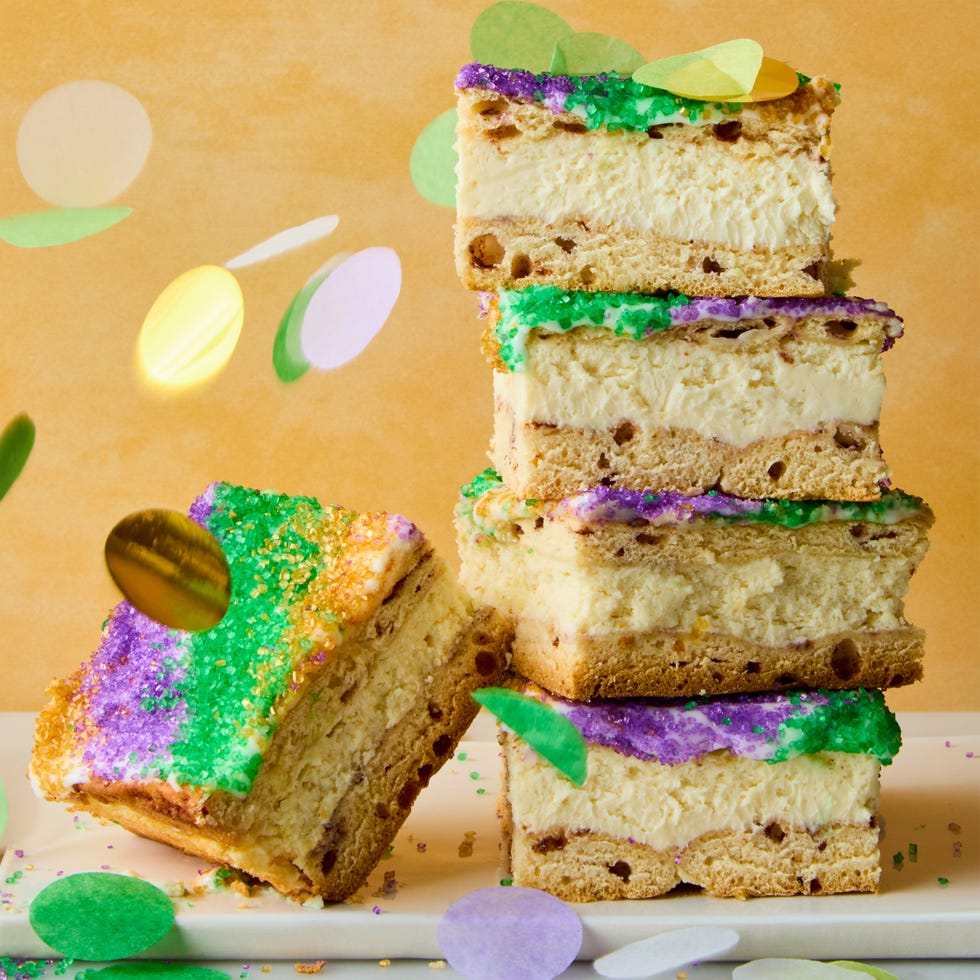 cheesecake bars topped with sugared sprinkles