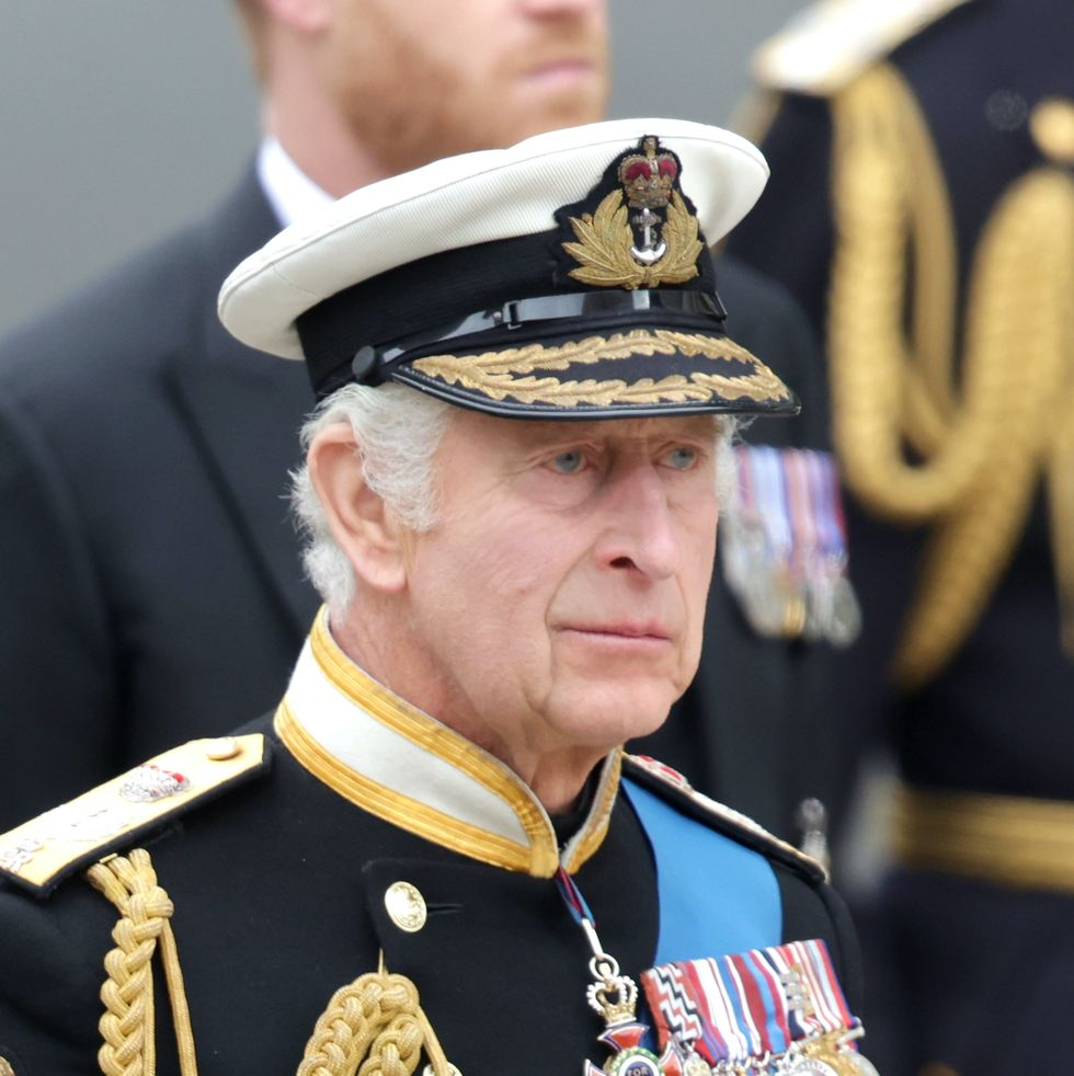 king charles iii at the funeral of his mother, queen elizabeth ii