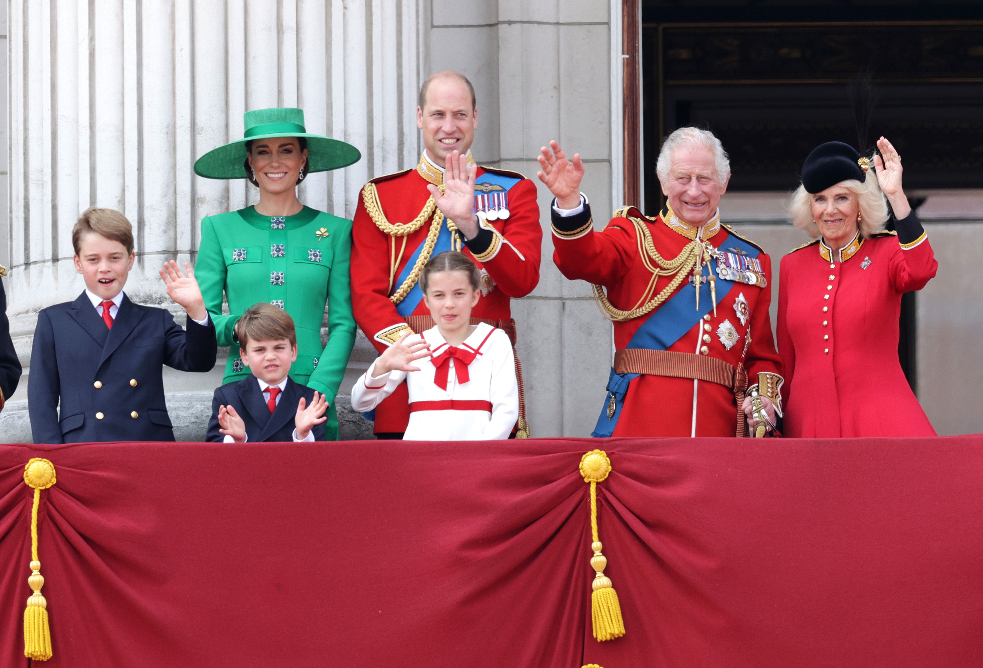 king charles iii and queen camilla wave alongside prince news photo 1689878558
