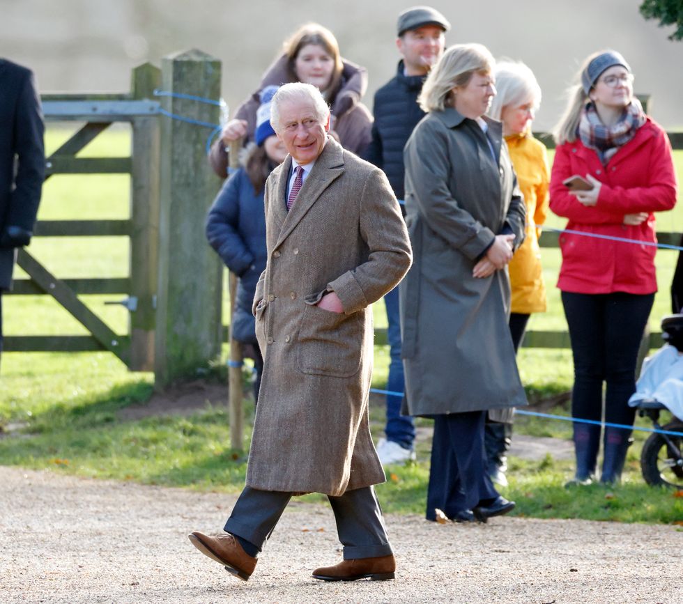 king charles iii and camilla, queen consort attend church at sandringham