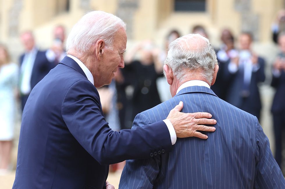 king charles iii meets the president of the united states at windsor castle