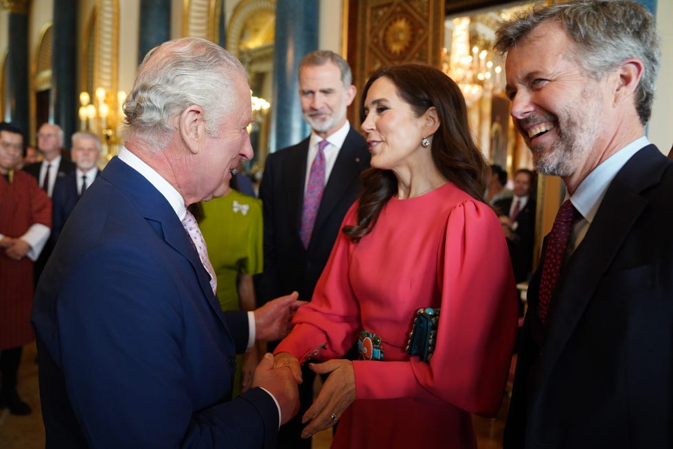 King Charles meets Prince Frederick and Lady Mary in 2012