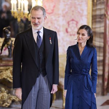 spanish royals receive the diplomatic corps at zarzuela palace