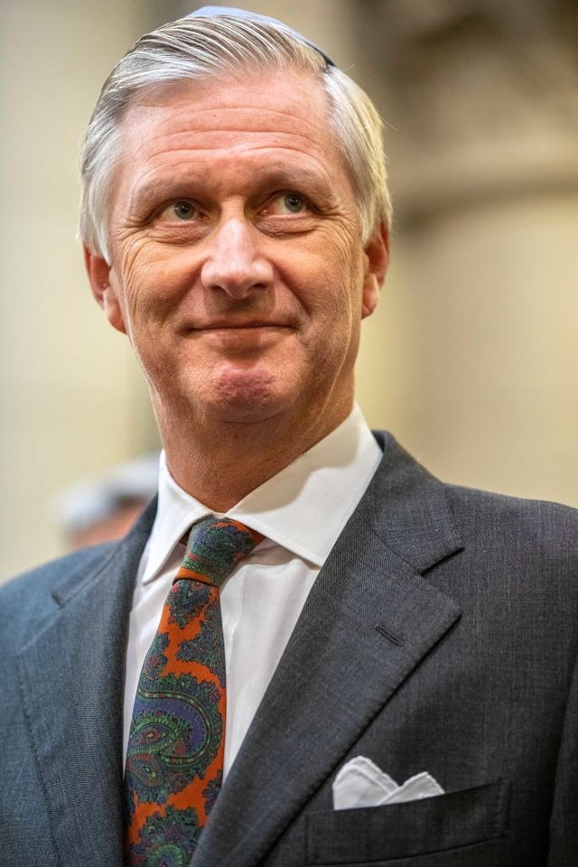 King Philip Of Belgium Attends A Ceremony To commemorate The 140th Anniversary Of Brussels' Great Synagogue