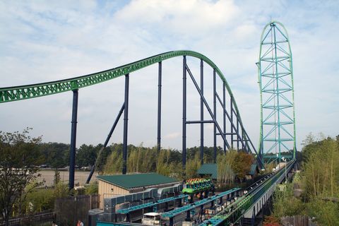 Amusement ride, Roller coaster, Amusement park, Bridge, Nonbuilding structure, Park, Recreation, Brug, Tied-arch bridge, Pole, 
