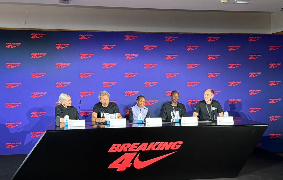 press conference for breaking a 4minute mile
