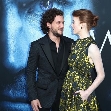 Kit Harington and Rose Leslie attend the Season 7 premiere of Game of Thrones. 