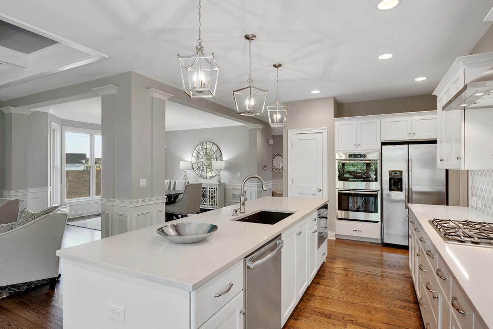 natural brown hardwood flooring and all the latest appliances