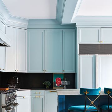 kitchen backsplash ideas in blue kitchen