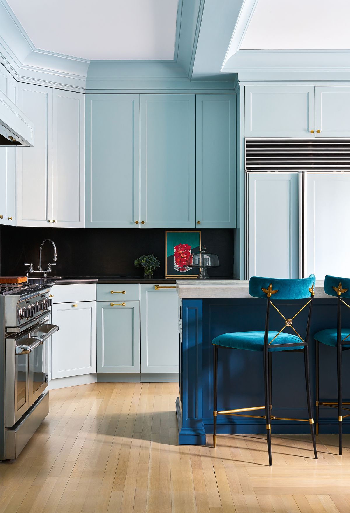 kitchen backsplash ideas in blue kitchen