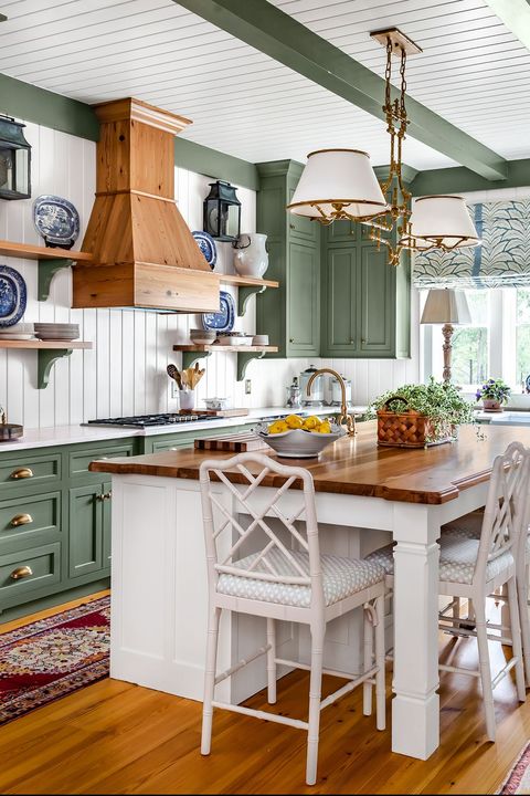 kitchen backsplash ideas rustic white panels in the kitchen with green cabinets