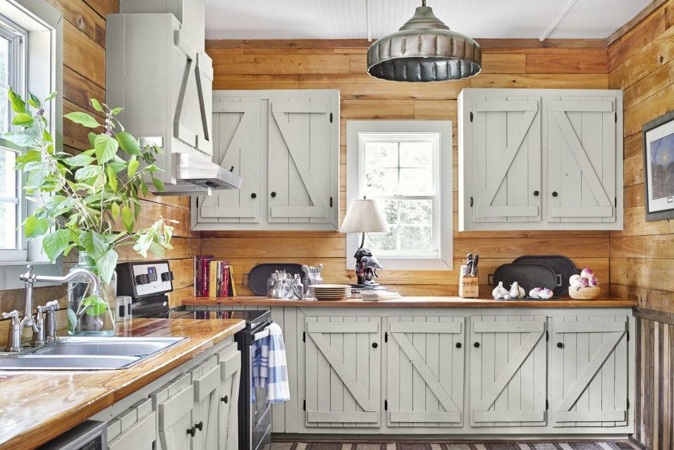 rustic kitchen with tannish gray cabinetry rustic kitchen with tannish gray cabinetry