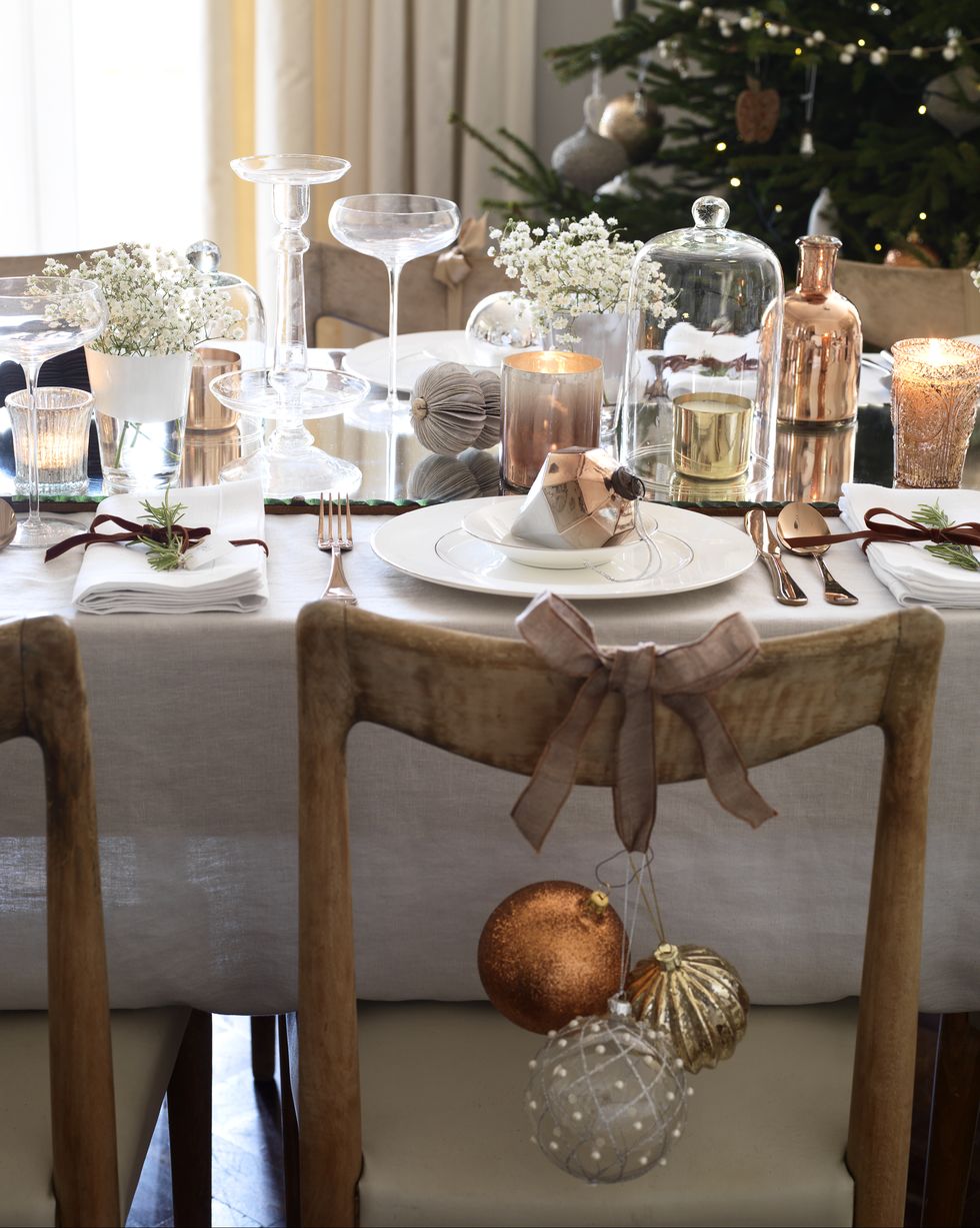 kitchen christmas ideas dining chair decorations