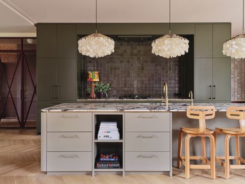contemporary colorful kitchen