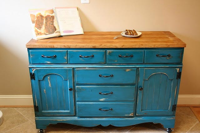 kitchen ideas with island distressed dresser
